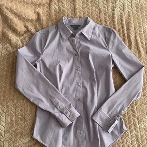 Armani Exchange purple/white stopped button down.
